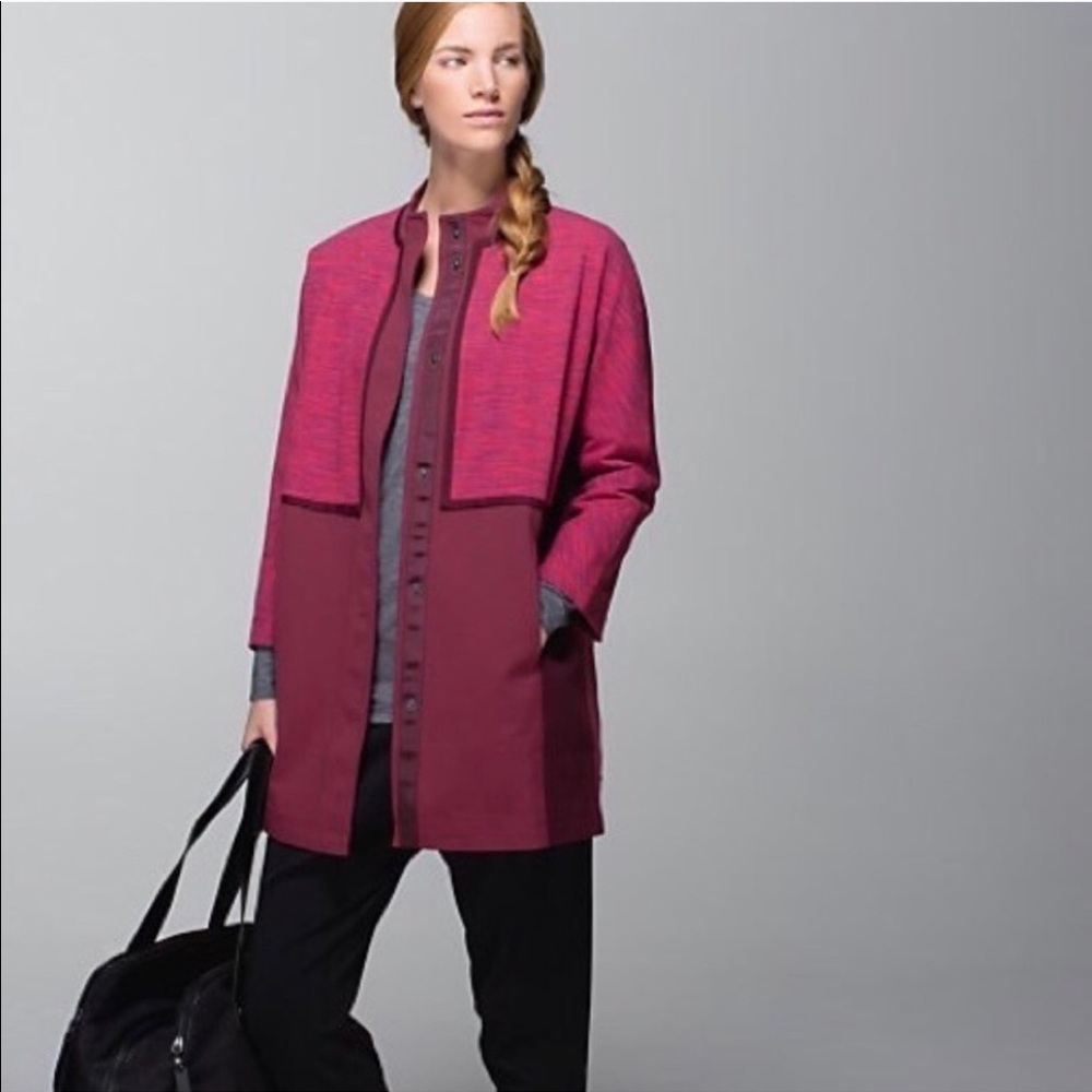 NWOT Lululemon Jacket Burgundy Cocoon Car Coat